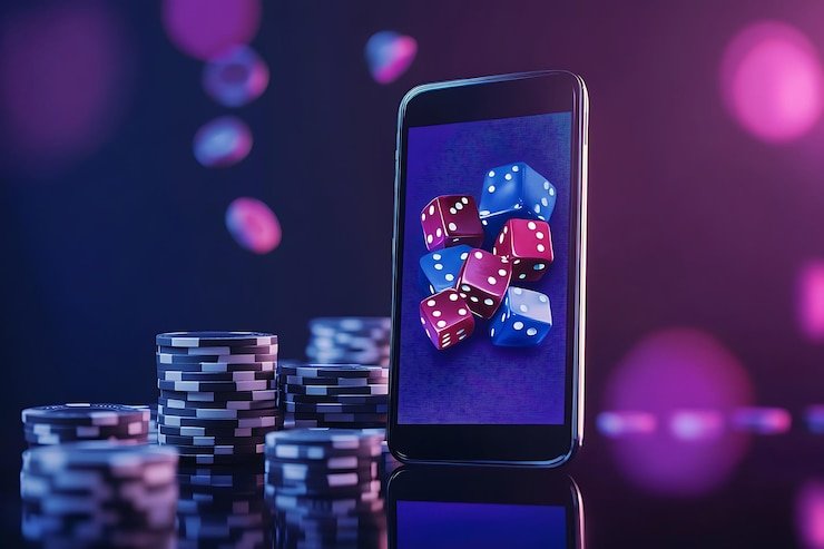 Ilustrasi keamanan data dengan visual digital kode terenkripsi berwarna biru gelap